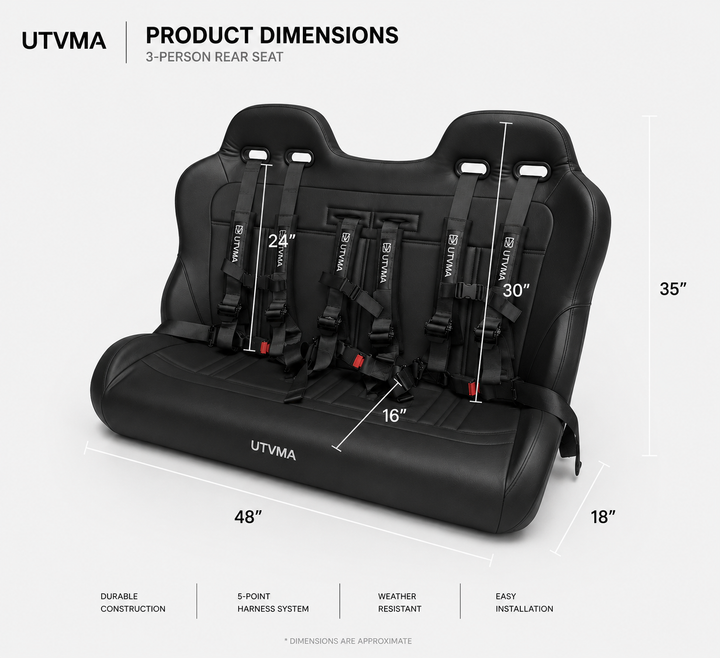 Wolverine RMAX 4 Rear Bench Seat (2021-2024)
