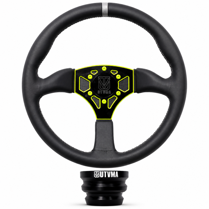 UTVMA Octane Leather Steering Wheel With Hub