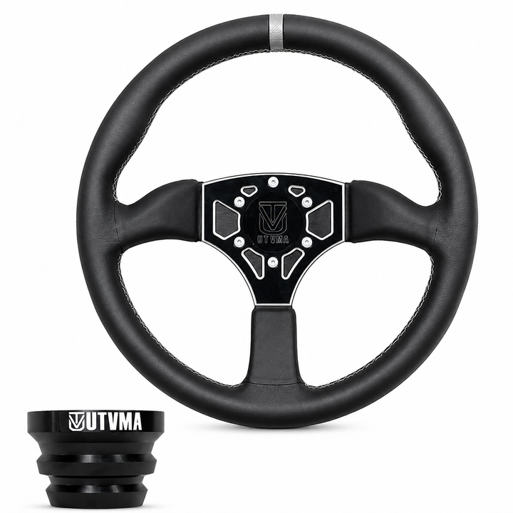 UTVMA Octane Leather Steering Wheel With Hub