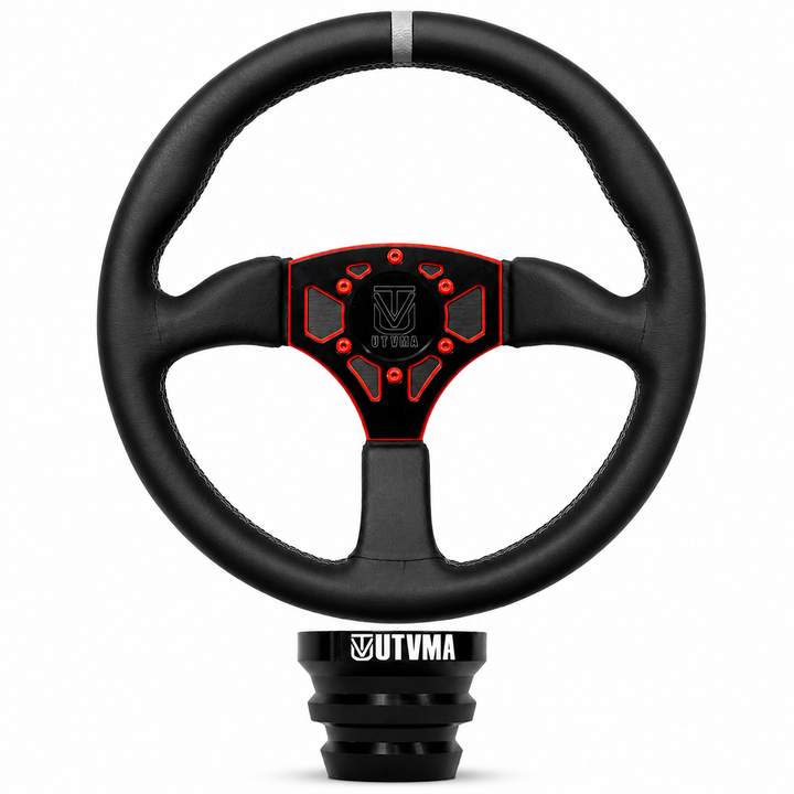 UTVMA Octane Leather Steering Wheel With Hub