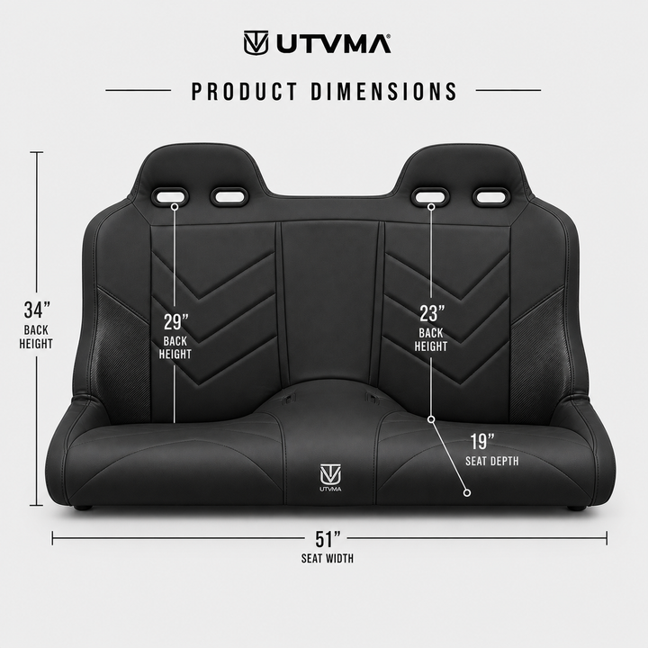 Maverick X3 Rear Bench Seat W Harnesses (2017+)