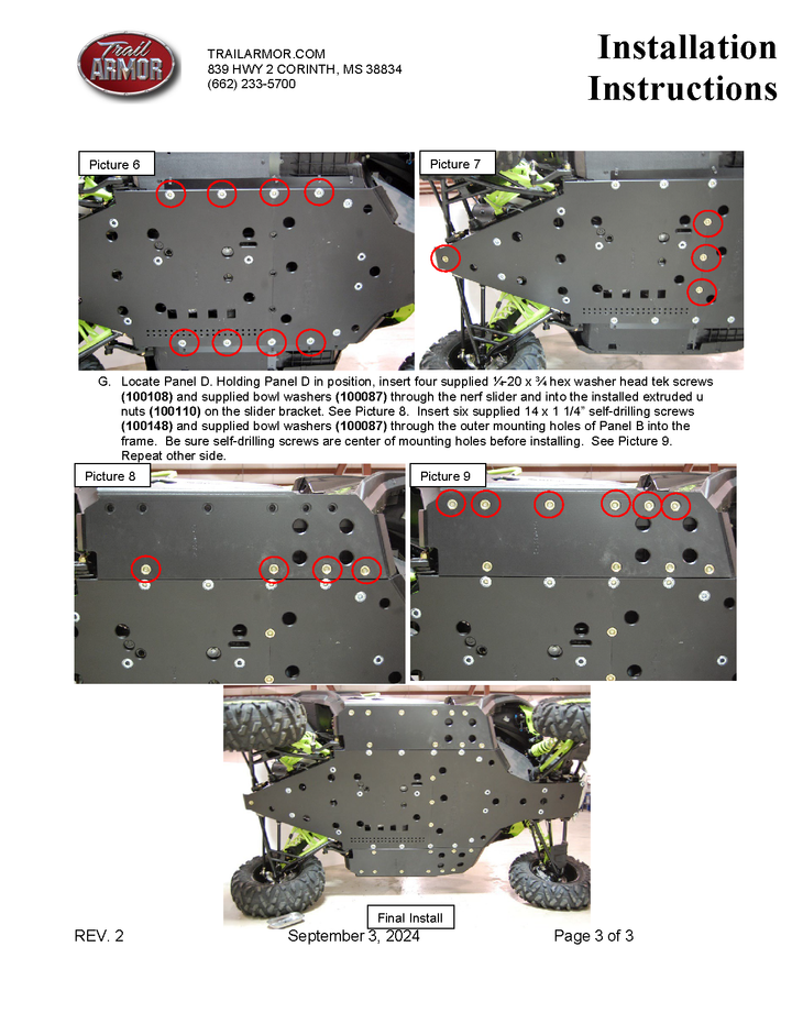 Trail Armor Can Am Maverick X DS Turbo (2015 - 2016), Can Am Maverick X RS Turbo (2016), Can Am Maverick Turbo (2016 - 2017) and Can Am Maverick X DS (non turbo 2015-2016) Full Skids with Slider Nerfs