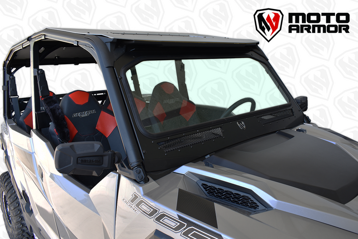 Vented Full Glass Windshield for Polaris General Black