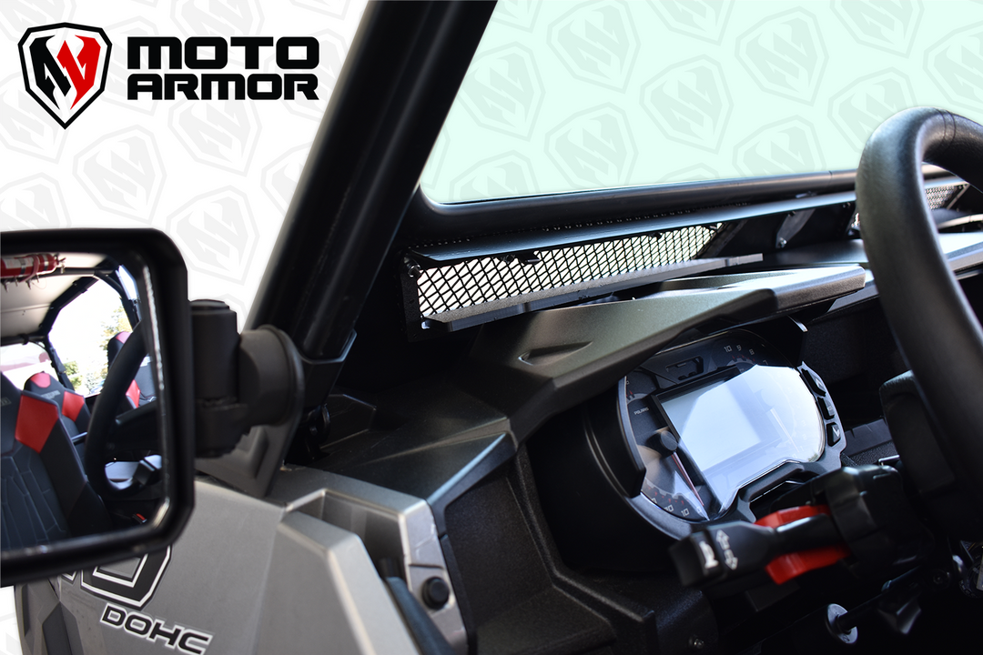 Vented Full Glass Windshield for Polaris General Black